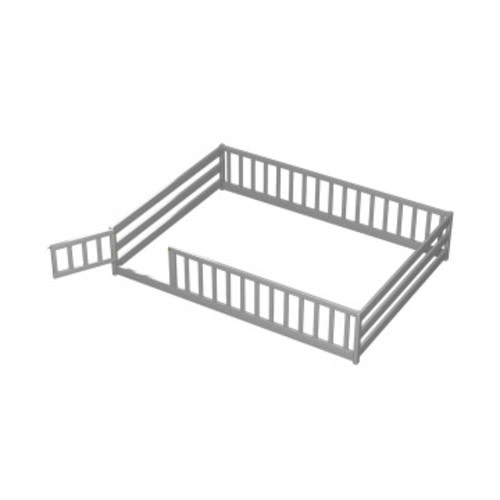 Full Size Floor Bed with Full Length Safety Guardrails