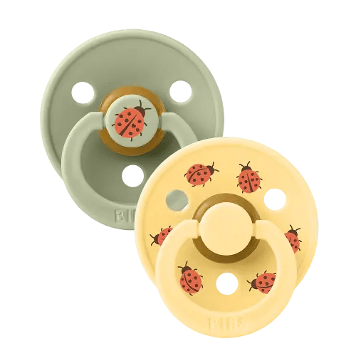 STUDIO Colour Pacifiers 2 Pack Ladybug - Sage/Pale Butter