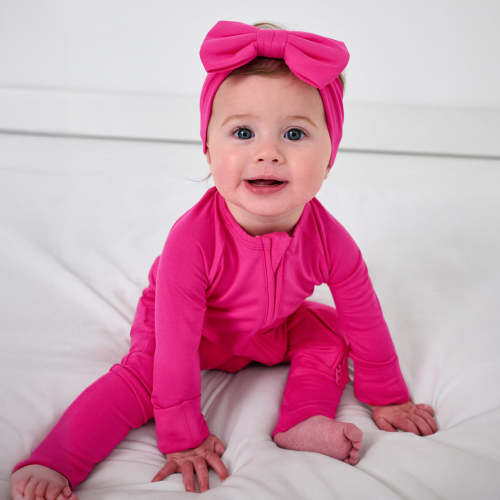 Mighty Magenta Luxe Bow Headband | Little Sleepies