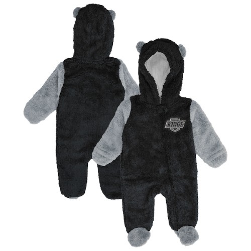 Infant & Newborn Los Angeles Kings Outerstuff Black Stay Napping Fleece Bunting Full-Zip Hooded Sleeper