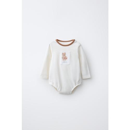 BEAR PATCH BODYSUIT - Light ecru | ZARA United States
