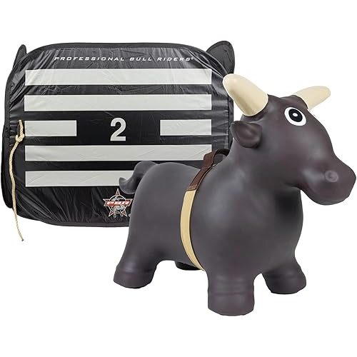 Big Country Toys Lil’ Bucker Bull & PBR Bucking Chute Kids Toys Set, Rodeo Ride On Toys for 18 Months to 3+ Years, Inflatable Bouncy Animals for Toddlers with Pump