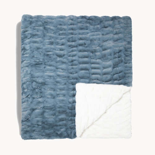 Shoreline | Two-Tone Blue and White Throw Blanket | | Lola Blankets