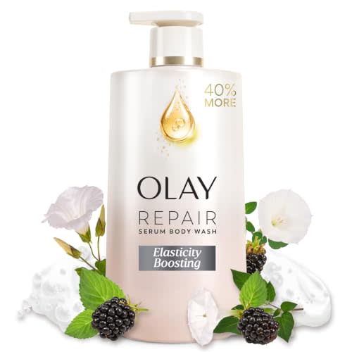 Olay Body Wash for Women, Elasticity Boosting, Collagen Peptide Serum Complex, Renews Moisture, Free of Parabens & Phthalates, Vitamin B3 Lameller Technology, For All Skin Types, 28 fl oz