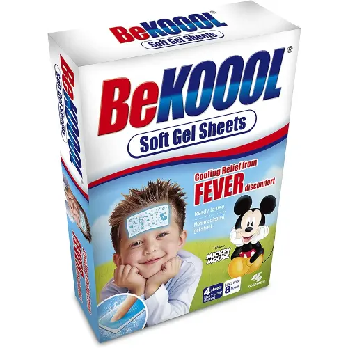 Be Koool Fever Soft Gel Sheets For Kids, Immediate Cooling Relief from Fever Discomfort, 12 Sheets