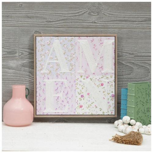 Amen Floral Canvas Wall Decor