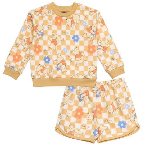 Disney Winnie the Pooh French Terry Pullover Sweatshirt and Shorts Outfit Set Infant to Little Kid