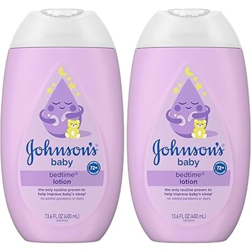 Johnson's Baby Bedtime Lotion with Natural Calm Essences Hypoallergenic & Paraben Free, 13.6 Fluid Ounce (Pack of 2)