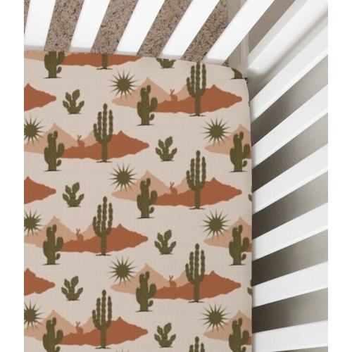 Southwest Cactus Crib Sheet: Desert Nursery Decor
