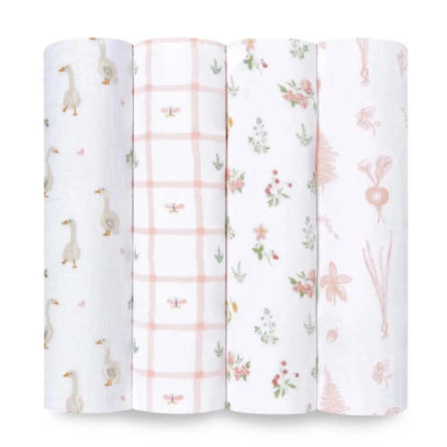 Essentials Cotton Muslin Swaddles 4 Pack | aden + anais