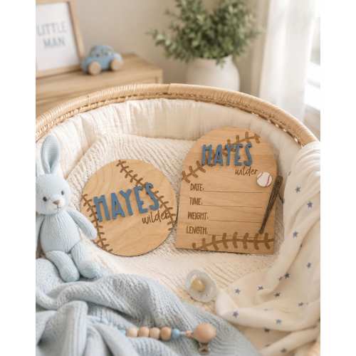 Baseball Birth Stats Sign Announcement | Baseball name sign | Hospital Name Anouncement | Little rookie
