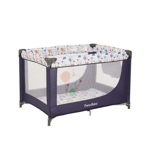 Pamo Babe Unisex Portable Basic Playard and Playpen with Mattress and Carry Bag(Blue)