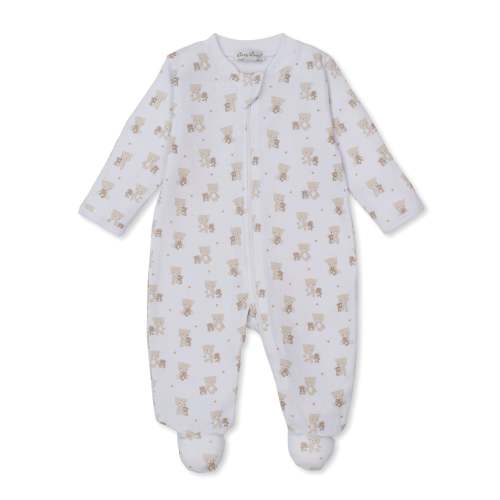Teddy Bear Love Tan Zip Footie