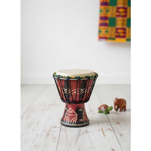 Handmade African Djembe Drum – Junior Size Mini Drum (6–7 Inches) – Authentic Animal Skin & Hardwood