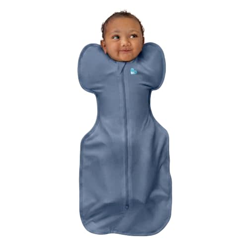 Love to Dream Swaddle UP, Baby Sleep Sack, Self-Soothing Swaddles for Newborns, Get Longer Sleep, Secure Fit Helps Calm Startle Reflex, New Born Essentials for Baby, 1.0 TOG, Medium 13-19 lbs, Denim