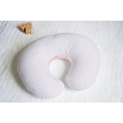Lt Pink Ticking Nursing Pillow Cover With Personalization Option