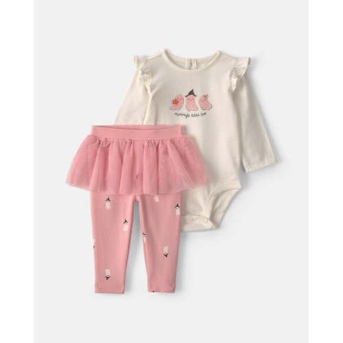 Baby Girl 2-Piece 'Mommy's Little Boo' Halloween Long-Sleeve Bodysuit & Pant Set - Cream/Pink | Carter's