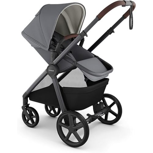 Mompush Ultimate 3 Full Size Stroller for Infant to Toddler - All-Terrain PU Tires with Full Suspension, Reversible Extendable Seat, Adjustable Handle, One-Second Fold, Car Seat Compatible