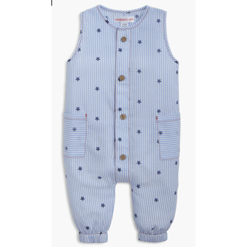 Magnetic Me Seersucker Stripe Sleeveless Romper - Size 6-9M