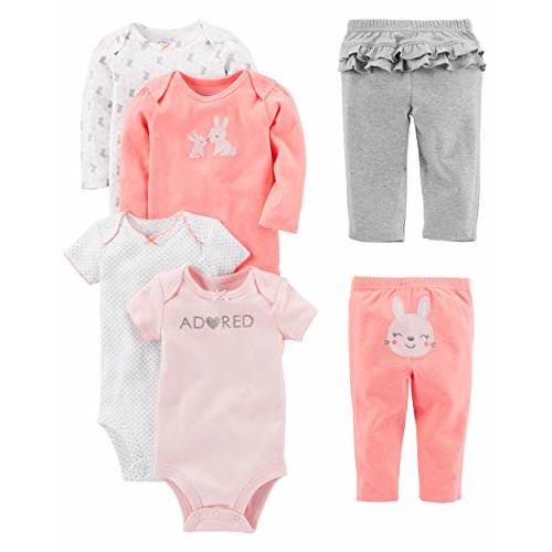 Simple Joys by Carter's baby-girls 6-piece Bodysuits (Short and Long Sleeve) and Pants Set