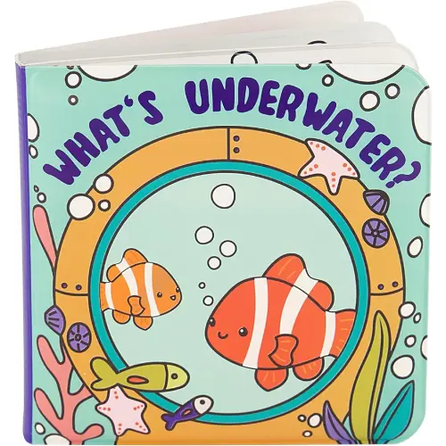 Infantino Color Reveal Bath Book, Baby & Toddler Water Reveal Book for Bath Time Fun, Ocean Theme, Mess-Free, Soft EVA Plastic, Reusable Color-Changing Pages