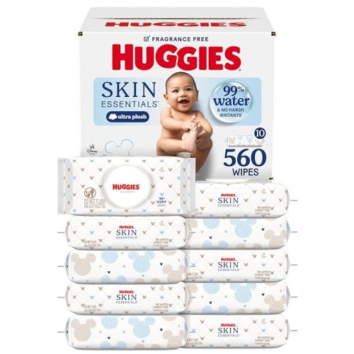 Huggies Skin Essentials Baby Wipes, 99% Water, 10 Packs, 560 Wipes