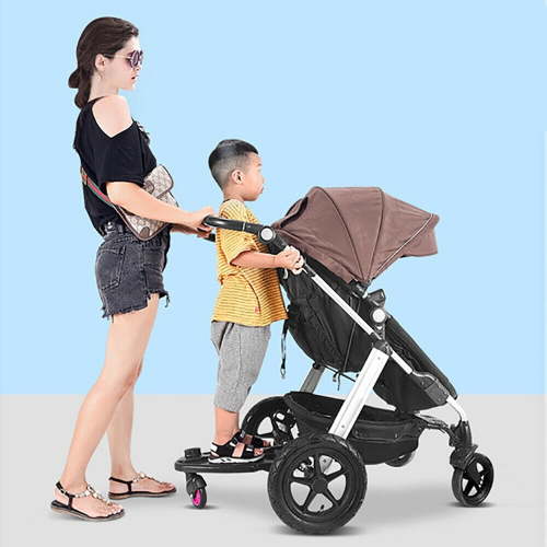 Universal 2in1 Stroller Ride Board,Stroller Ride Board - with Detachable Seat, Holds Childre Up to 55lbs (Black)