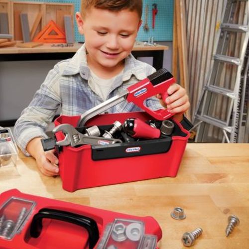 Little Tikes Creative Construction Tool Box Set with 9 Accessories: Educational Pretend Play Tools for Kids
