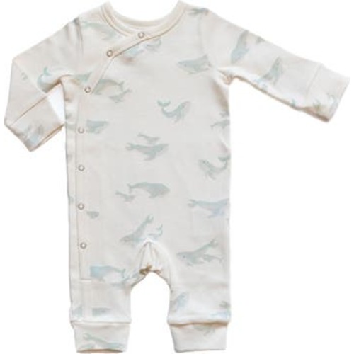 Follow Me Whale Print Organic Cotton Romper, 3-6M