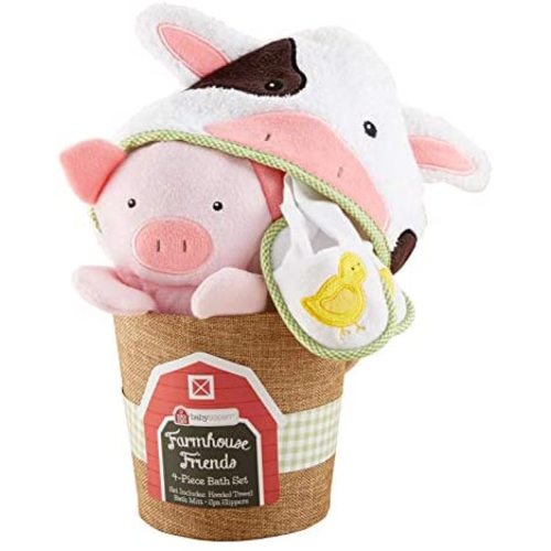 Baby Aspen, Farmhouse Friends 4-Piece Bathtime Bucket, 0-6 Months