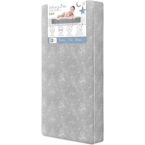 Dream On Me Nap Nest Crib and Toddler Mattress, Dual-Sided - Infants & Toddlers, Waterproof 5” Mattress with 88 Interwoven Coils, 75% Recycled Fiber, GREENGUARD Gold & BSA Certified – Grey
