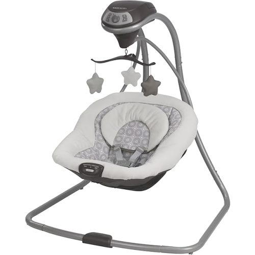 Graco Simple Sway Baby Swing, Side‑to‑Side Sway, Infant Swing with 6 Speeds, Vibration, Abbington