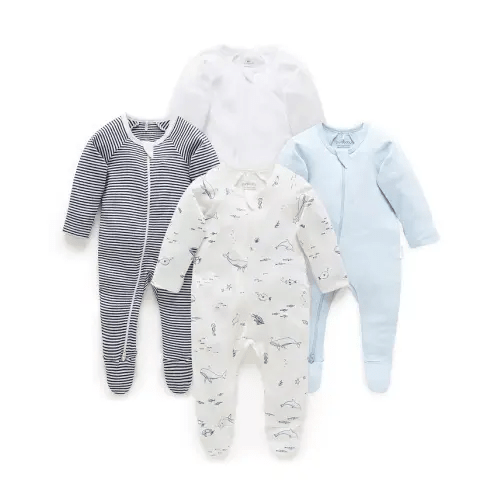 Boys' 4 Pack Zip Pajama Footie