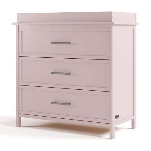 Graco Classic 3 Drawer Dresser with Infant Changing Table Topper, Blush
