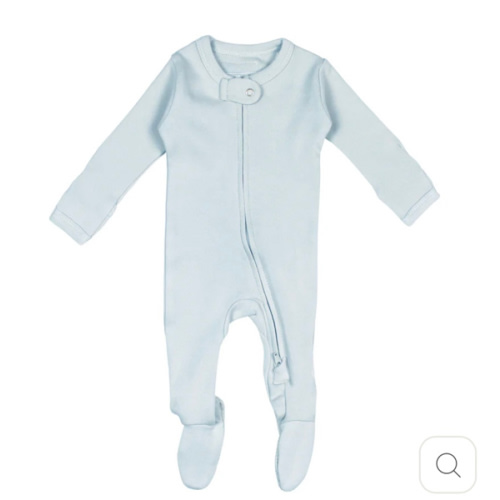 Organic 2-Way Zipper Footie in Moonbeam