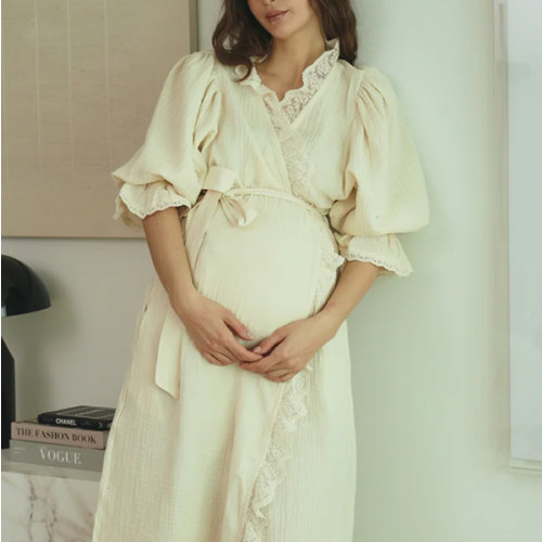 LACED MUSLIN ROBE