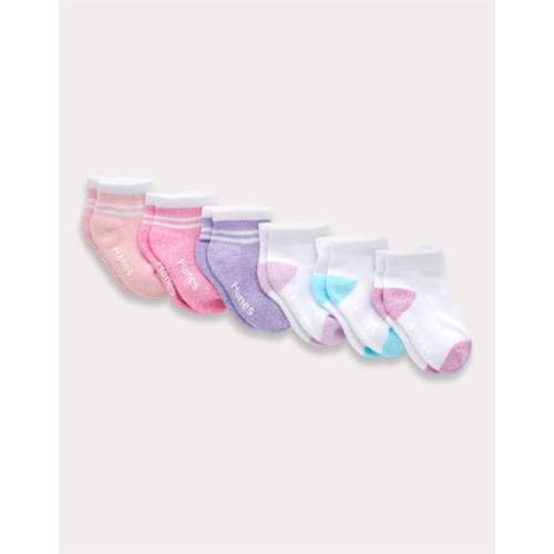 Hanes Pure Comfort Infant/Toddler Girls’ Ankle Socks, Organic Cotton, 6-Pairs