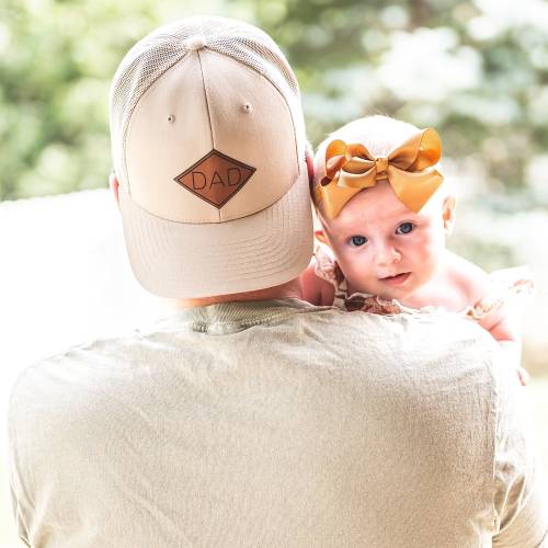 Custom Dad Hats | PU Leather Patch Hats for Dad | Dad Gift for New Dads | Custom Trucker Caps for Dad | Best Gift for Dads | New Dad Gift