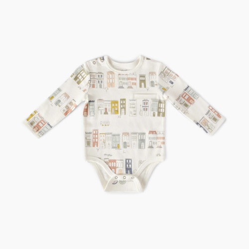 Pehr Organic Cotton Shoulder Snap One-Piece - My Neighborhood, 3-6 M