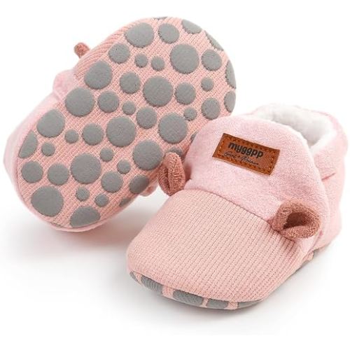 Ohwawadi Baby Booties Slippers Infant Boys Girls Warm Flats Shoes Soft Newborn Crib Footwear Sock Shoes First Walkers Prewalker Shoes