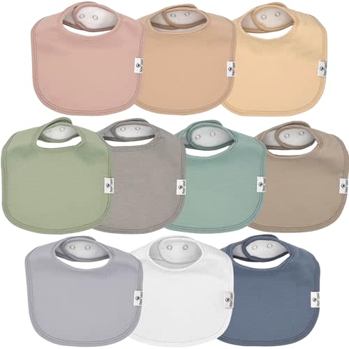 DiaperSquad's Baby Bibs for Drooling and Teething, Bibs for Boys, Baby Girl - Solid Cotton Baby Drool Bibs