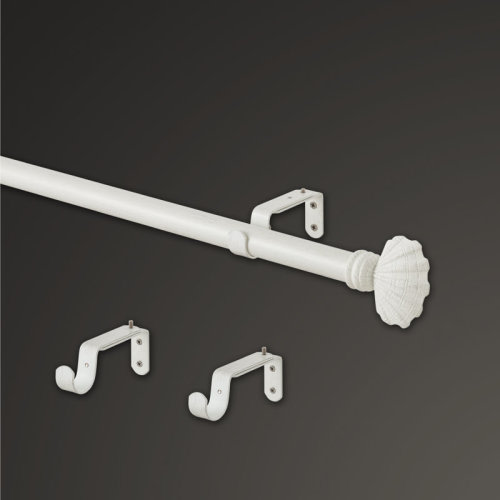 Mode Coastal Collection Shell Dia Adjustable Curtain Rod Set | Wayfair