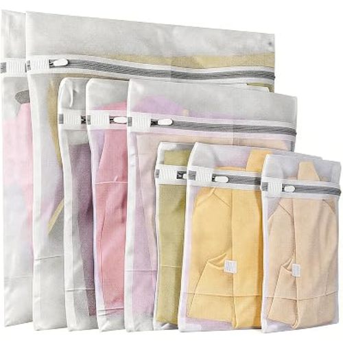 8 Packs Mesh Laundry Bags for Delicates 3 Sizes with Non Rust Zipper