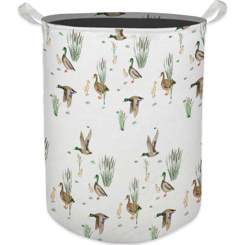 Mallard Duck Kids Laundry Basket, Toybox for Boys Girls Room, Duck Laundry Basket Hamper Waterproof Collapsible Clothes Toys Storage Bin Organizer for Bedroom Bathroom Kids Room Dorm