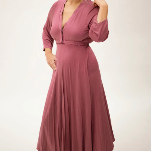 Lila Labor & Postpartum Gown in Dusty Rose