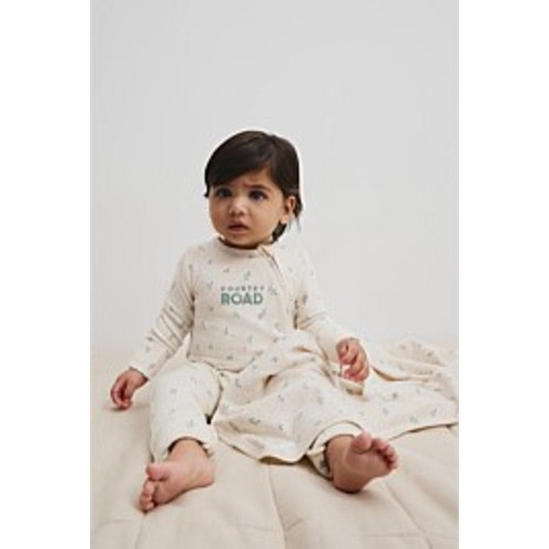 Oatmeal Leaf Organically Grown Cotton Blend Logo Zip Jumpsuit - Jumpsuits & Bodysuits | Country Road