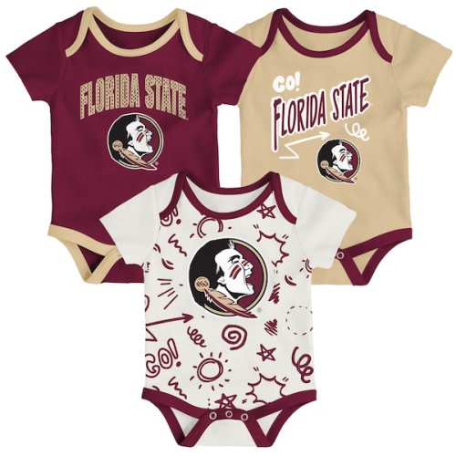 Newborn & Infant Outerstuff Florida State Seminoles Three-Pack All Day Play Bodysuit Set