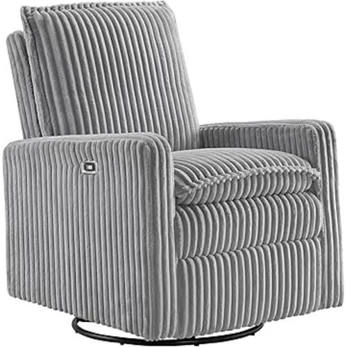 Oxford Baby Uptown Power Recliner/Glider, Corduroy, Ash Gray
