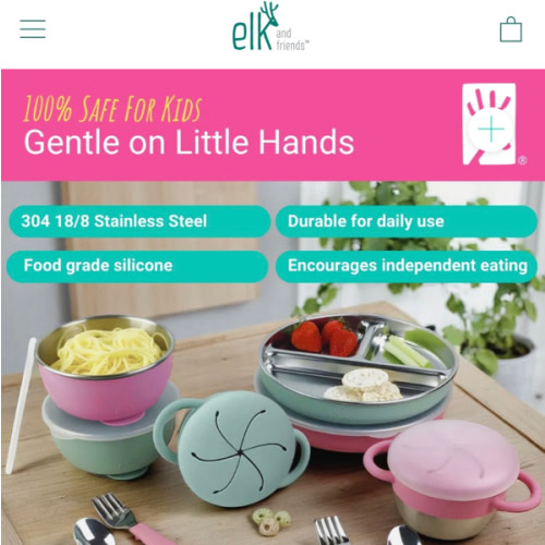 Stainless Steel Mealtime Bundle | Plates, Bowls, Snack Cups + Toddler Utensils | Suction Sleeves | Blush/Sage