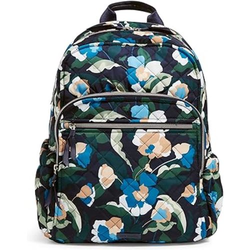 Vera Bradley Women's Performance Twill Campus Backpack, Immersed Blooms, One Size
